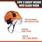 Malta Dynamics SafetyHelmet w/Clear Visor, Acrylonitrile Butadiene Styrene (ABS), Ratchet, Orange HTO2001 - alternate 2