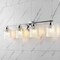 Jonathan Y Spaulding Vintage 31.5" 4-Light Iron/Chevron Pattern Glass Farmhouse Cottage LED Vanity Light, Chrome JYL3551A - alternate 4