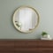 Homeroots 20" Cream Round Wood Framed Accent Mirror 485115 - alternate 2