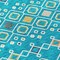 Homeroots 8' Teal Blue Ivory And Gold Round Geometric Washable Indoor Outdoor Area Rug 612222 - alternate 3