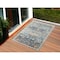 Homeroots 2' X 3' Blue and Orange Floral Stain Resistant Indoor Outdoor Area Rug 531504 - alternate 1