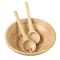 Martha Stewart Coban 3 Piece Rubber Wood Salad Bowl and Servers Set in Light Brown 138267.03R - alternate 2