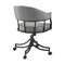 Homeroots Gray And Black Upholstered Faux Leather Open Back Dining Arm Chair With Wheels 569405 - alternate 2