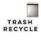 Fuel Stickers Modern Trash & Recycle Stickers, Home & Office, Vinyl Label, Minimalist Design, White TR-RCY-LUXE-White - alternate 1