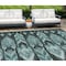 Homeroots 9' X 12' Teal Blue Aqua And Charcoal Southwestern Washable Indoor Outdoor Area Rug 587834 - alternate 1