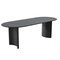 Homeroots 67" Black Solid Wood Double Pedestal Base Oval Dining Table 721141 - alternate 1