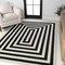 Jonathan Y Bandol Modern Classic Mitre Stripe Black/Ivory 3 ft. x 5 ft. Area Rug MOH211F-3 - alternate 3