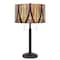 Homeroots 24" Bronze Metal Two Light Table Lamp With Red And Ivory Drum Shade 524748 - alternate 1