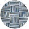 Homeroots 8' Denim Blue Gray And Ivory Round Geometric Washable Indoor Outdoor Area Rug 598252 - alternate 2