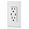 Leviton USBReceptacle, 15A, 1/2hp, Wht, Thrmplstc T5635-W - alternate 2