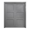 Sartodoors Sliding French Double Pocket Doors 36 x 96 inches, Ego 5010 Painted Grey Oak, Kit Rail Hardware,  EGO5010DP-SEK-3696 - alternate 1