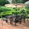 Leisuremod Chelsea Modern Patio Dining Armchair in Aluminum with Removable Cushions, Black CC20BL-BL - alternate 3