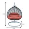 Leisuremod Teardrop Hanging Swing Chair with Stainless Steel Stand, 440 lb Capacity, Weatherproof RSCGR-57DOR - alternate 2