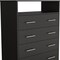 Homeroots 33" Black Four Drawer Standard Chest With Open Shelf 544025 - alternate 2