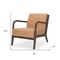 Homeroots 26" Tan and Dark Brown Genuine Leather and Solid Wood Arm Chair 606022 - alternate 2