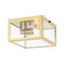 Jonathan Y Grayson 8" 1-Light Farmhouse Industrial Square Iron/Glass Case LED Flush Mount, Brass Gold JYL9553C - alternate 1