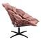 Homeroots 42" Pink And Black Velvet And Upholstered Swivel Side Chair 564970 - alternate 2