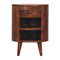 Homeroots 22" Chestnut Solid Wood Oval One Drawer Nightstand 651594 - alternate 1