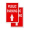 Signmission Public Parking With Up Arrow, A-Frame & 2 Decals Installed, Heavy-Duty Plastic Frame SBHD-D-2436-Public Parking With Up Arrow - alternate 2