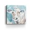 Homeroots 40" x 40" Blue Pastel Watercolor Cow Unframed Canvas Wall Art 398925 - alternate 2