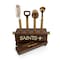 Picnic Time Family Of Brands NFL New Orleans Saints Sidecar 5-Piece Bar Tool Set, (Acacia Wood) 672-05-508-207-2 - alternate 2