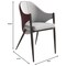 Leisuremod Sante Modern Leather Dining Arm Chair with Iron Legs in White/Bordouex, 2PK SC53WB2 - alternate 2