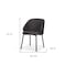 Homeroots Gray and Black Fabric and Wood Dining Side Chair 605668 - alternate 2