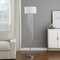 Homeroots 66" Clear And Silver Crystal And Metal Floor Lamp With White Linen Drum Shade 569598 - alternate 2