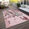 Homeroots 3' X 5' Pink And Gray Abstract Washable Indoor Outdoor Area Rug 599592 - alternate 2