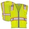 Dome75 Hi-Vis Safety Vest SM/MD Class ANSI/ISEA 107-2020 Class 2 , Zipper 6 Pockets, 2 Mic Tab DV2123 - alternate 1