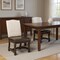 Homeroots Set of Two Cream and Dark Brown Wood Leather And Linen Dining Side Chairs 588329 - alternate 1