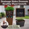 Pure Garden 2-Pack 22.4IN Tall Outdoor Planters for Porch or Patio Decor Bronze Finish 50-PL9942-BRZ - alternate 2