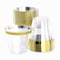 Elama 600 Piece Disposable Plastic Dinnerware Party Set for 100 Guests in White with Gold Trim 750124342M - alternate 2