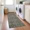 Homeroots 8' Runner Moss Green and Gray Floral Washable Non Skid Indoor Outdoor Runner Rug 564375 - alternate 3