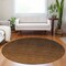 Homeroots 8' Chocolate And Brown Round Ombre Washable Indoor Outdoor Area Rug 588554 - alternate 2