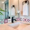 Homeroots 12" X 12" Vintage Turq Blush and Mauve Peel and Stick Removable Tiles 556403 - alternate 2