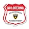 Signmission Bilingual No Loitering Shield Sign Polic, 12 inch X 12 inch, Aluminum Metal Sign, 2PK SHI-A-2PACK-12-365 - alternate 1