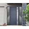 Vdomdoors Steel Door Deux 0729 Gray Graphite 2 Sidelight Exterior Windows Stainless Inserts Single Modern Pai DEUX0729EXD-GRE-W14+36+14 x H80-Left-hand Inswing - alternate 1