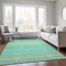 Homeroots 5' X 8' Aqua Green And Yellow Striped Washable Indoor Outdoor Area Rug 614792 - alternate 2