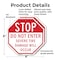 Signmission Stop Do Not Enter Severe Tire Damag, 6 inch X 6 inch, Plastic Sign, 2PK OC-P-2PACK-6-238 - alternate 2