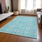 Homeroots 9' X 12' Teal Blue And Ivory Geometric Washable Indoor Outdoor Area Rug 612909 - alternate 2