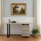 Homeroots 54" White and Black Solid Wood and Metal Carved Floral Desk With Three Drawers 661244 - alternate 2