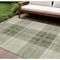 Homeroots 9' X 12' Artichoke Green Brown And Ivory Plaid Washable Indoor Outdoor Area Rug 596307 - alternate 1