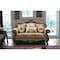 Homeroots 69in Beige and Gold And Brown Velvet Paisley Loveseat and Toss Pillows 347246 - alternate 3