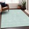 Homeroots 3' X 5' Aqua And Ivory Geometric Washable Indoor Outdoor Area Rug 602407 - alternate 2