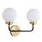 Jonathan Y Caleb 18" 2-Light Contemporary Transitional Iron/Glass LED Vanity Light, Brass Gold/Black/White JYL9057B - alternate 2