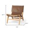 Homeroots 32" Brown and Natural Genuine Leather and Solid Wood Slipper Chair 606001 - alternate 2