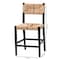 Bali & Pari Prita Bohemian Paper Loom and Black Mahogany Wood 2-Piece Counter Stool Set 249-2PC-13881-ZORO - alternate 2