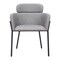 Homeroots Set of Two Gray and Black Upholstered Faux Leather Dining Arm Chairs 555839 - alternate 3
