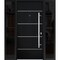 Vdomdoors Steel Door Deux 6083 Black Enamel 2 Sidelight Exterior Windows Sidelites/ Stainless Inserts Entry D DEUX6083EXD-BLK-W16+36+16 x H80-LH-I - alternate 1